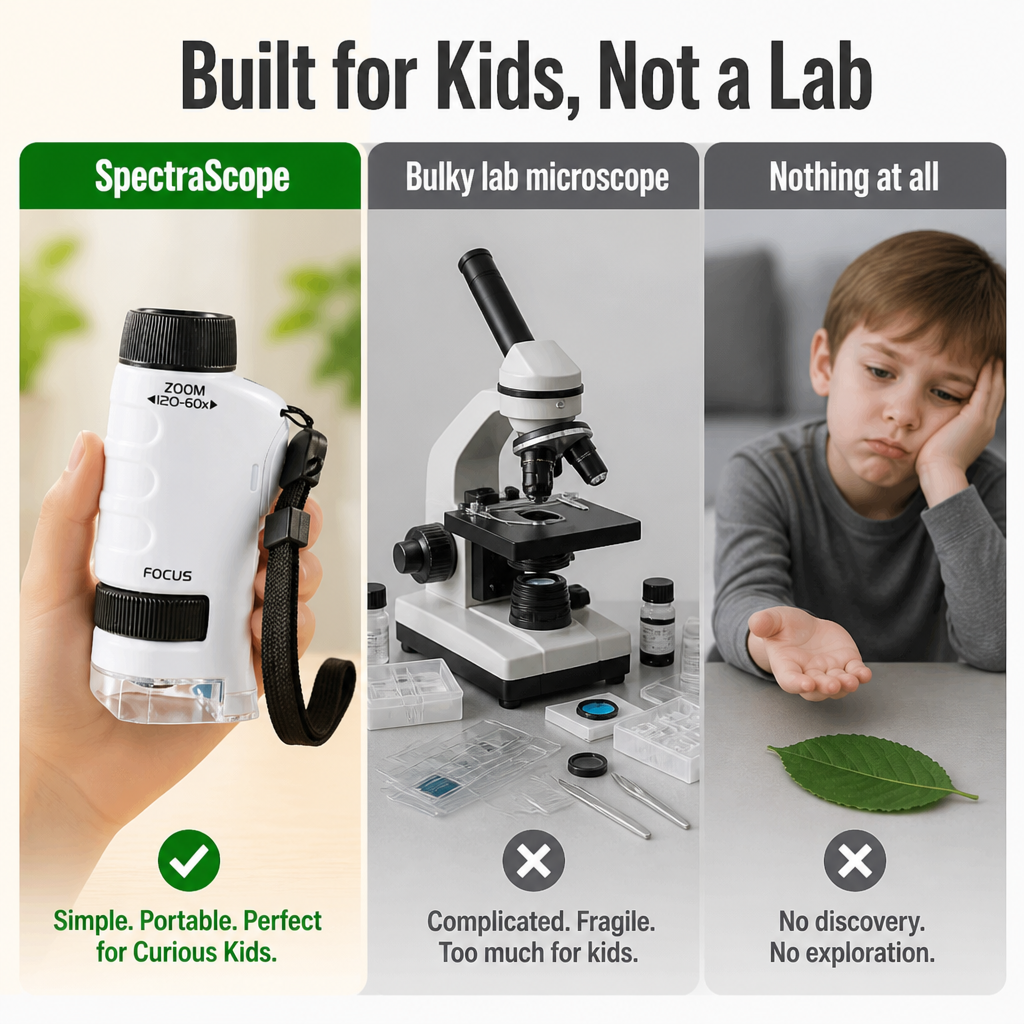 SpectraScope — 裏庭の葉や虫を、子どもたちが何度も見たくなる120倍の発見に変える - Esilora