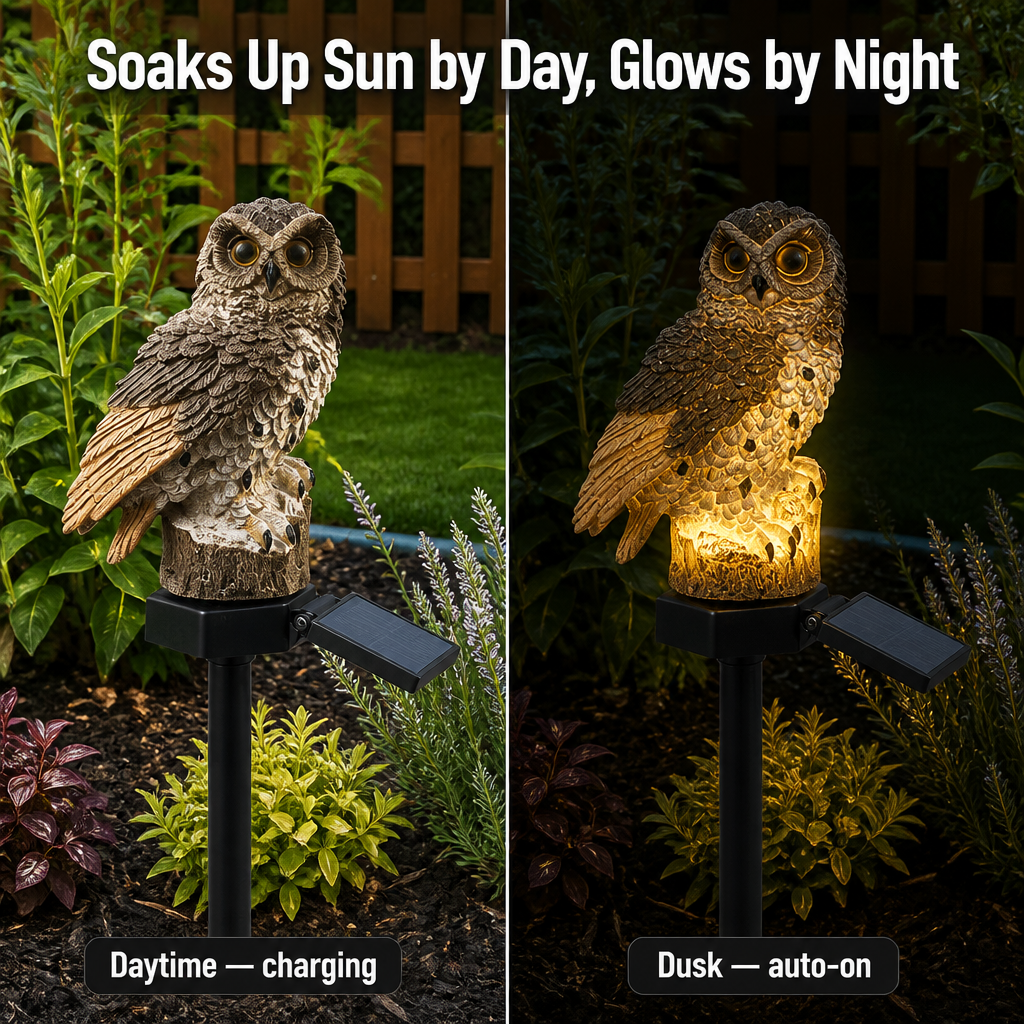 SolarHoot — Light Up Your Garden With a Warm, Magical Owl Glow - Esilora