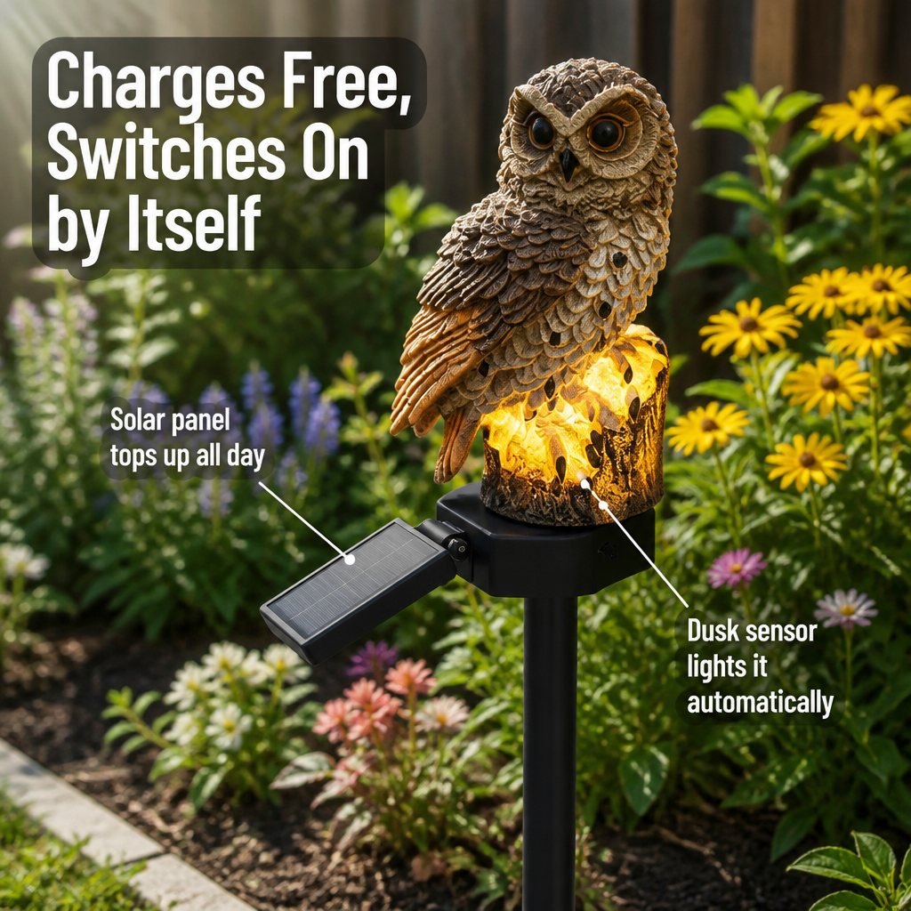 SolarHoot — Light Up Your Garden With a Warm, Magical Owl Glow - Esilora