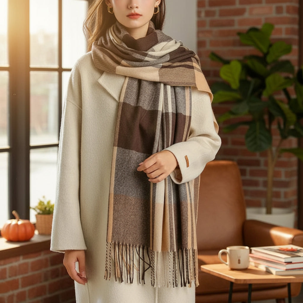 Karierter Schal Warm Oversized Design - Image 2
