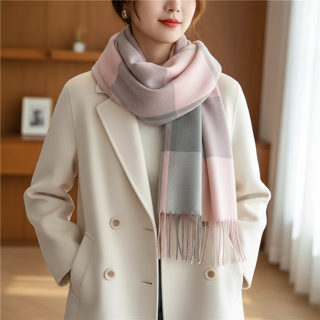 Karierter Schal Warm Oversized Design - Image 3