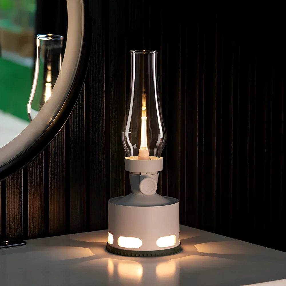 Retro Glass LED Table Lamp — 10-Level Dimming, 160-Hour Runtime