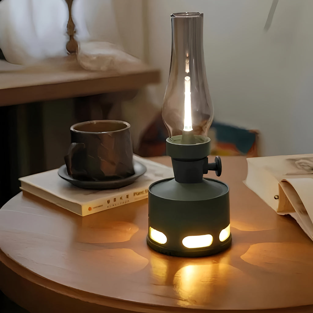 Retro Glass LED Table Lamp — 10-Level Dimming, 160-Hour Runtime