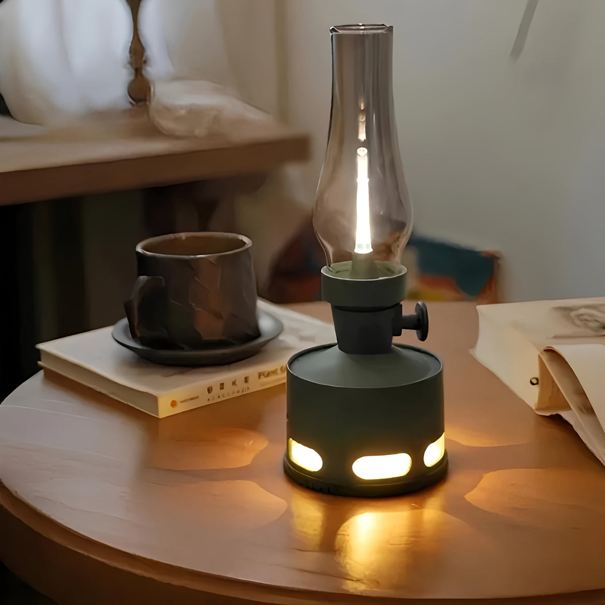 Retro Glass LED Table Lamp — 10-Level Dimming, 160-Hour Runtime