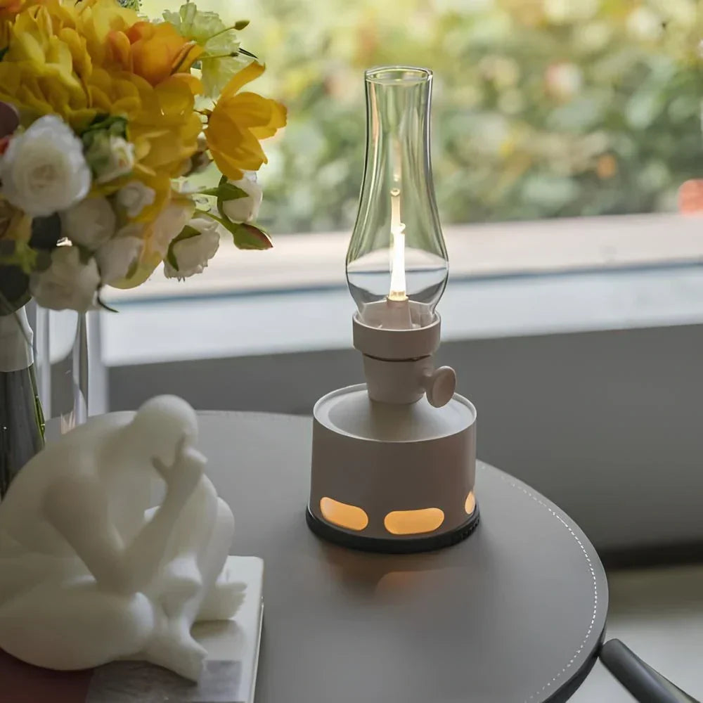 Retro Glass LED Table Lamp — 10-Level Dimming, 160-Hour Runtime