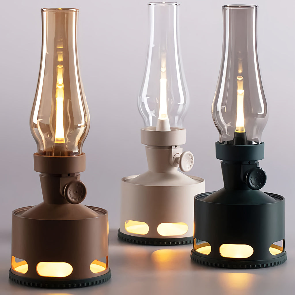 Retro Glass LED Table Lamp — 10-Level Dimming, 160-Hour Runtime