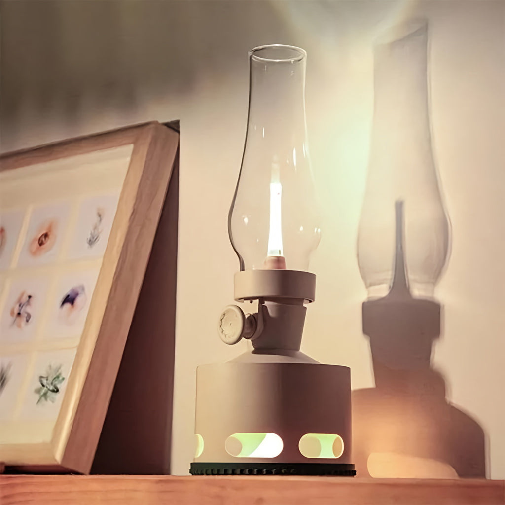 Retro Glass LED Table Lamp — 10-Level Dimming, 160-Hour Runtime