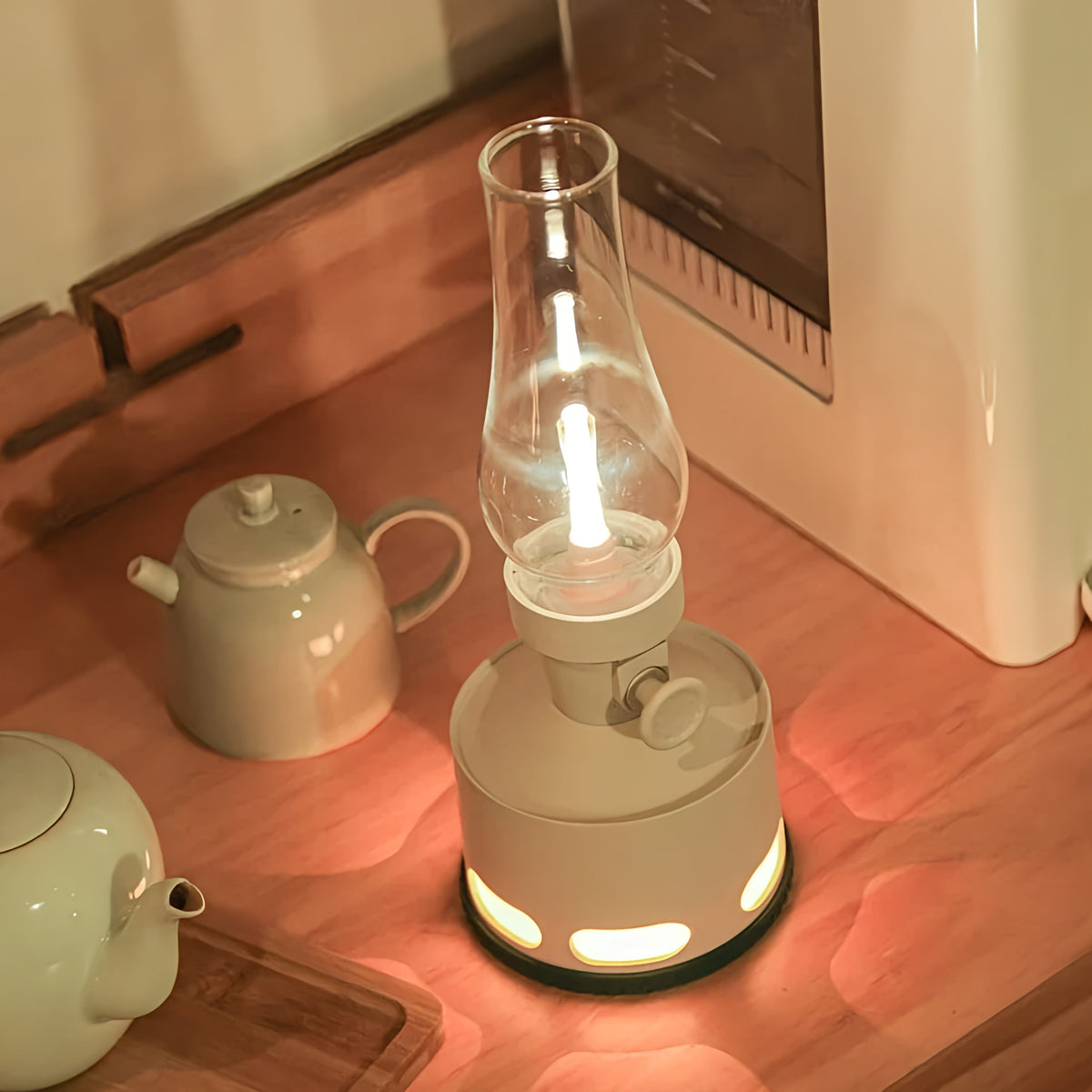 Retro Glass LED Table Lamp — 10-Level Dimming, 160-Hour Runtime