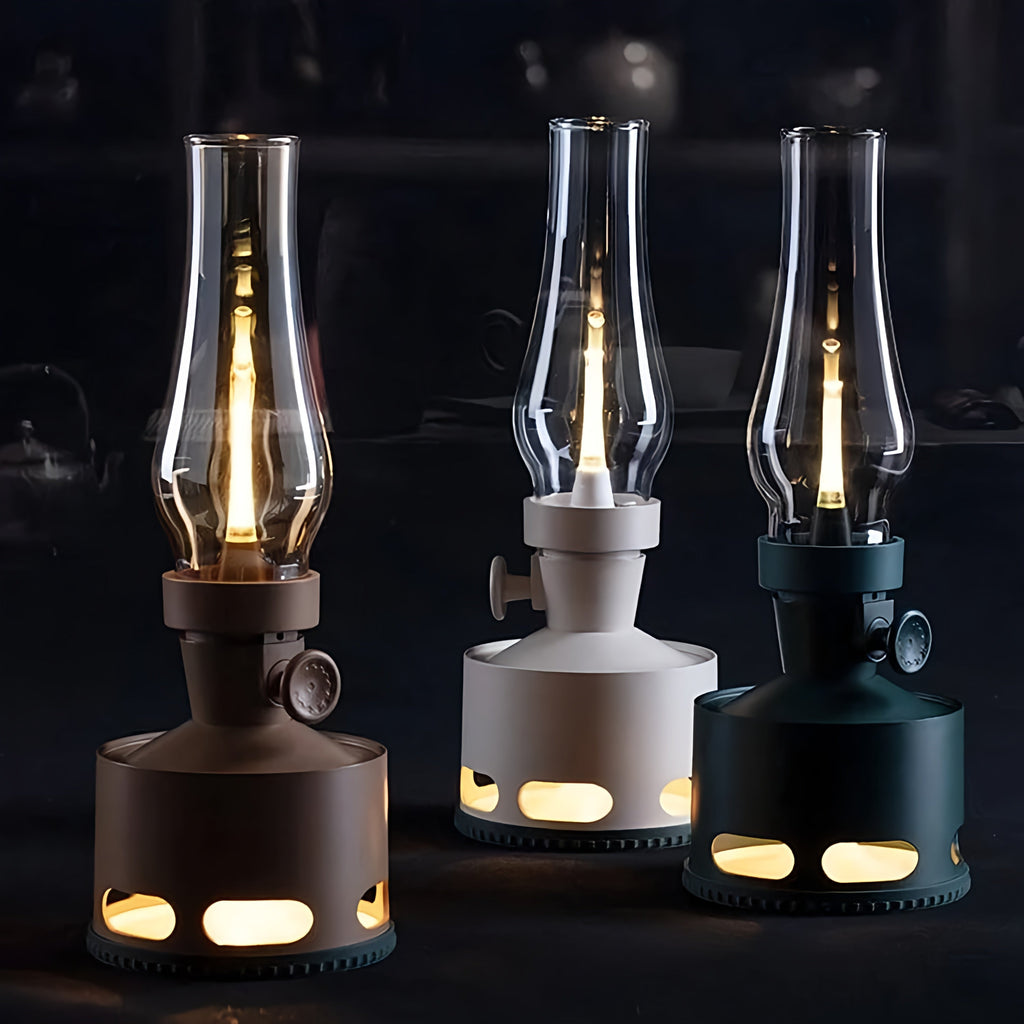 Retro Glass LED Table Lamp — 10-Level Dimming, 160-Hour Runtime