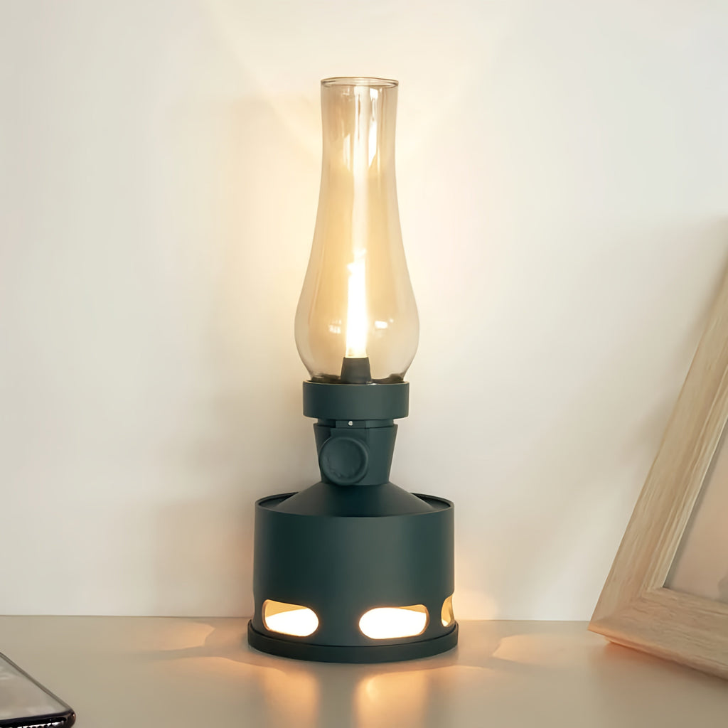 Retro Glass LED Table Lamp — 10-Level Dimming, 160-Hour Runtime