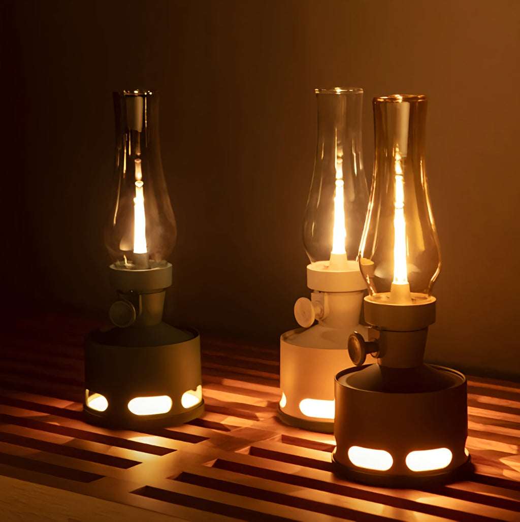 Retro Glass LED Table Lamp — 10-Level Dimming, 160-Hour Runtime