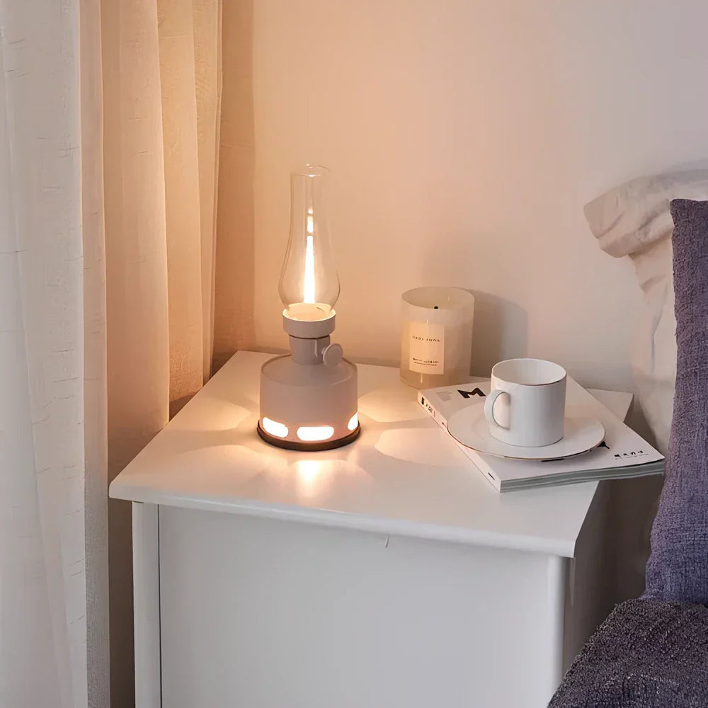 Retro Glass LED Table Lamp — 10-Level Dimming, 160-Hour Runtime