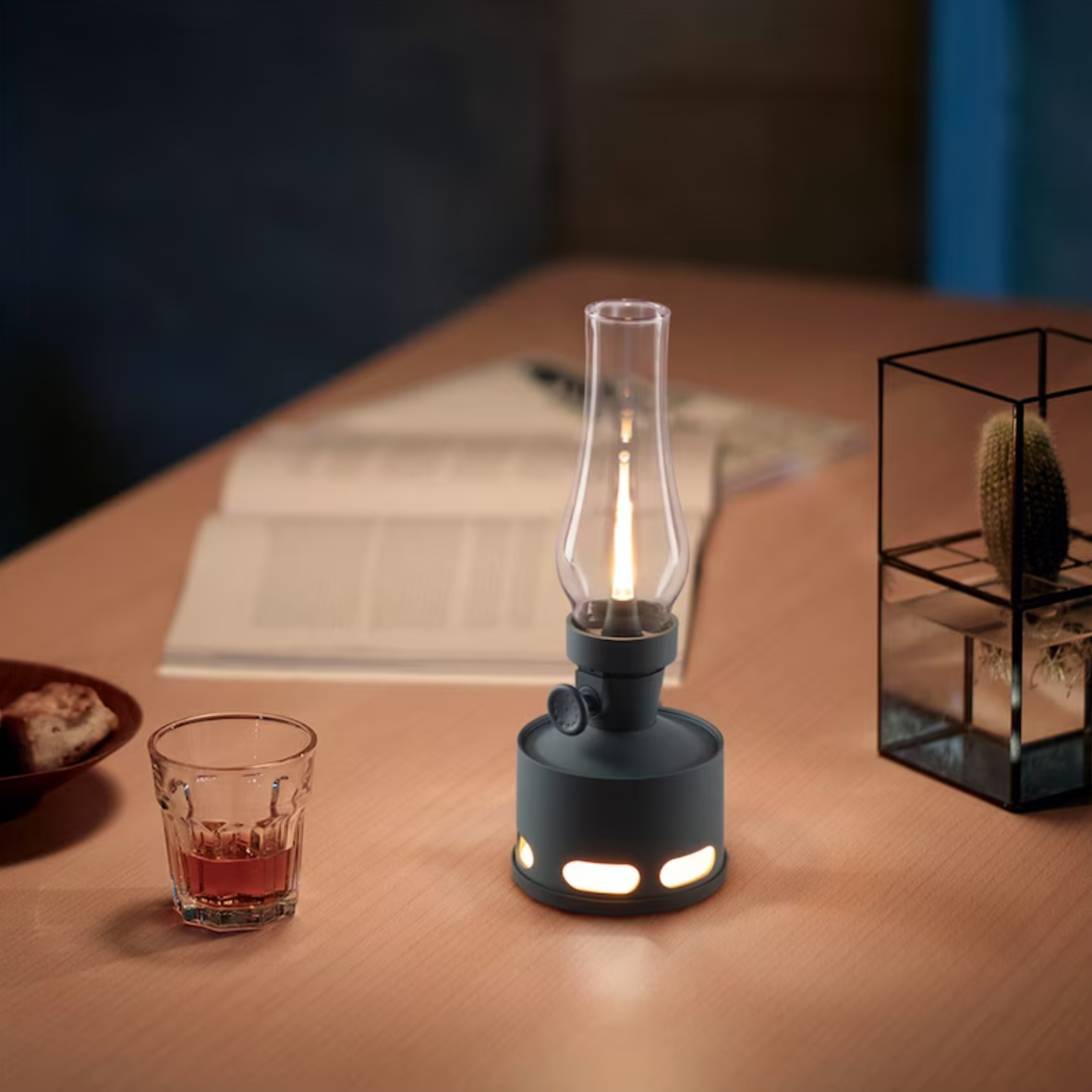 Retro Glass LED Table Lamp — 10-Level Dimming, 160-Hour Runtime