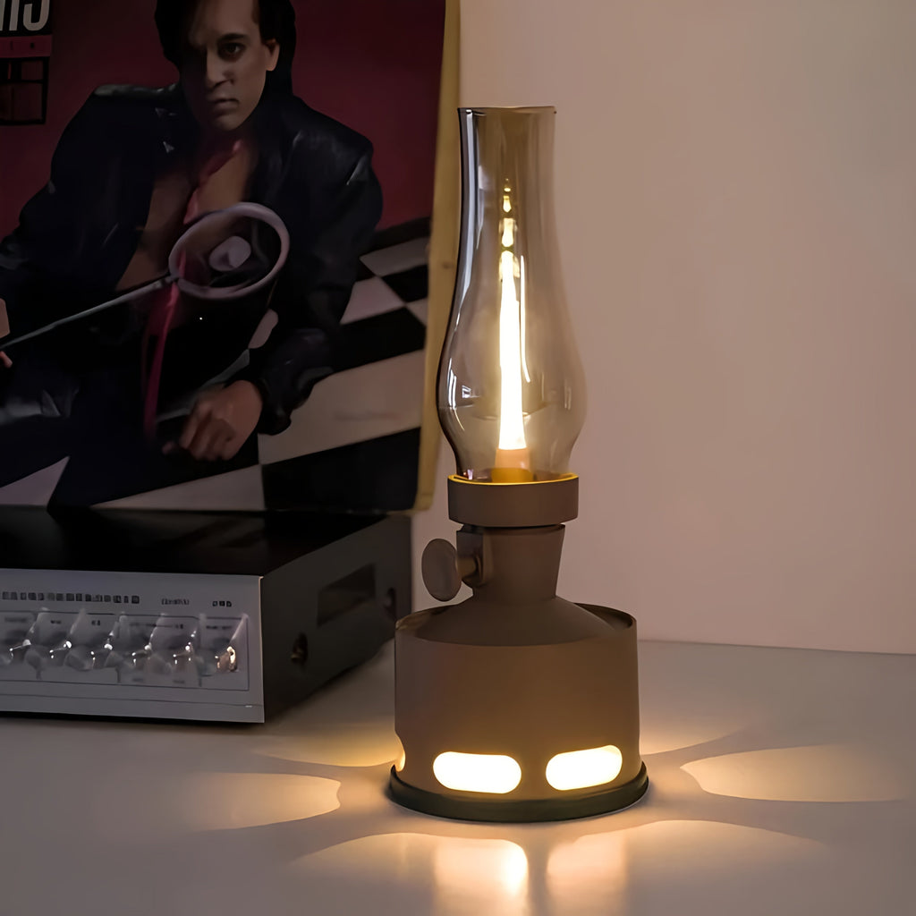 Retro Glass LED Table Lamp — 10-Level Dimming, 160-Hour Runtime