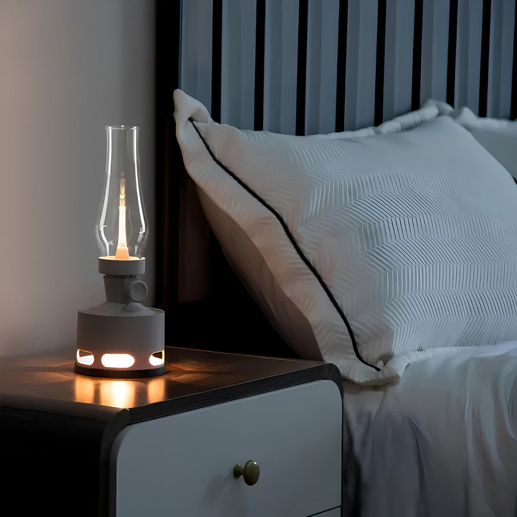 Retro Glass LED Table Lamp — 10-Level Dimming, 160-Hour Runtime