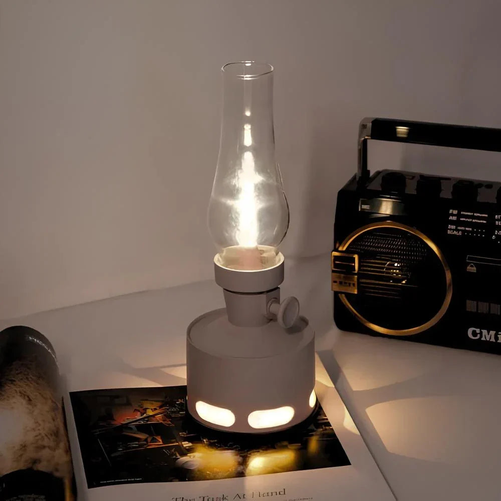 Retro Glass LED Table Lamp — 10-Level Dimming, 160-Hour Runtime