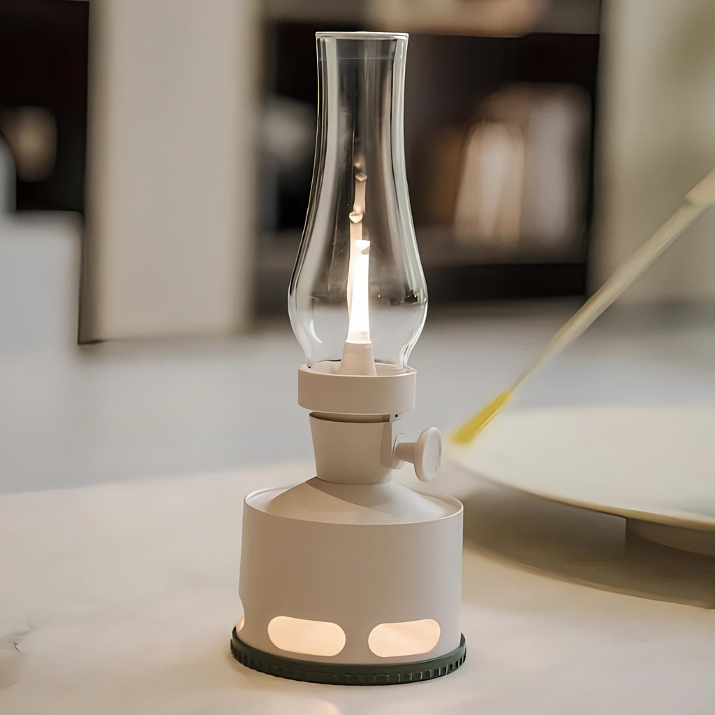Retro Glass LED Table Lamp — 10-Level Dimming, 160-Hour Runtime