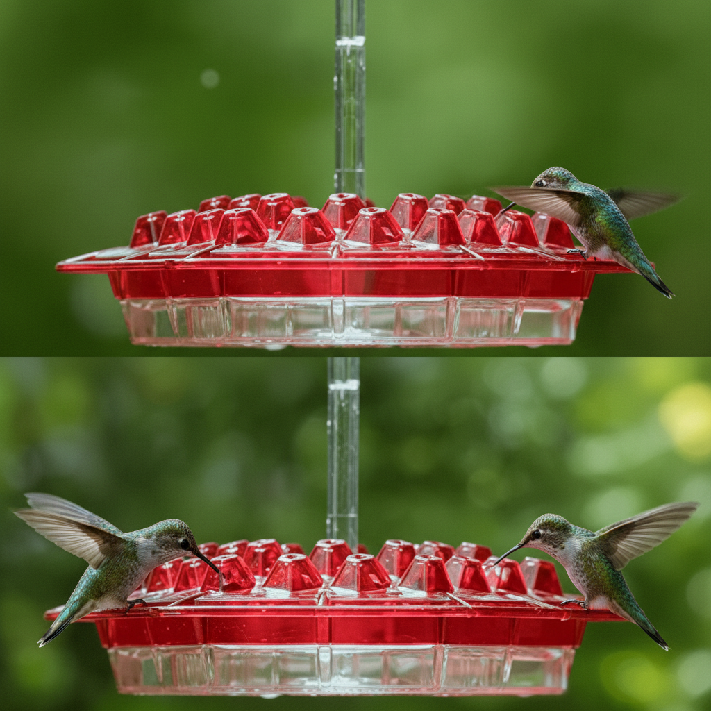 Hrănitoare pentru păsări colibri Kolibri — Stație dintr-o singură bucată, orificii ridicate