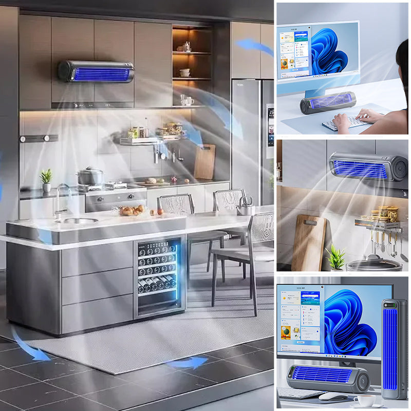 مروحة برجية صغيرة — بطارية داخلية بسعة 2000mAh، تشغيل لمدة 12H، تصميم نحيف وهادئ