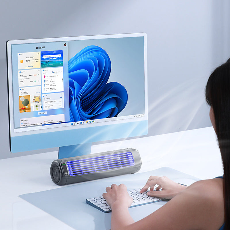 مروحة برجية صغيرة — بطارية داخلية بسعة 2000mAh، تشغيل لمدة 12H، تصميم نحيف وهادئ