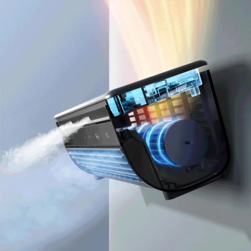 مروحة برجية صغيرة — بطارية داخلية بسعة 2000mAh، تشغيل لمدة 12H، تصميم نحيف وهادئ