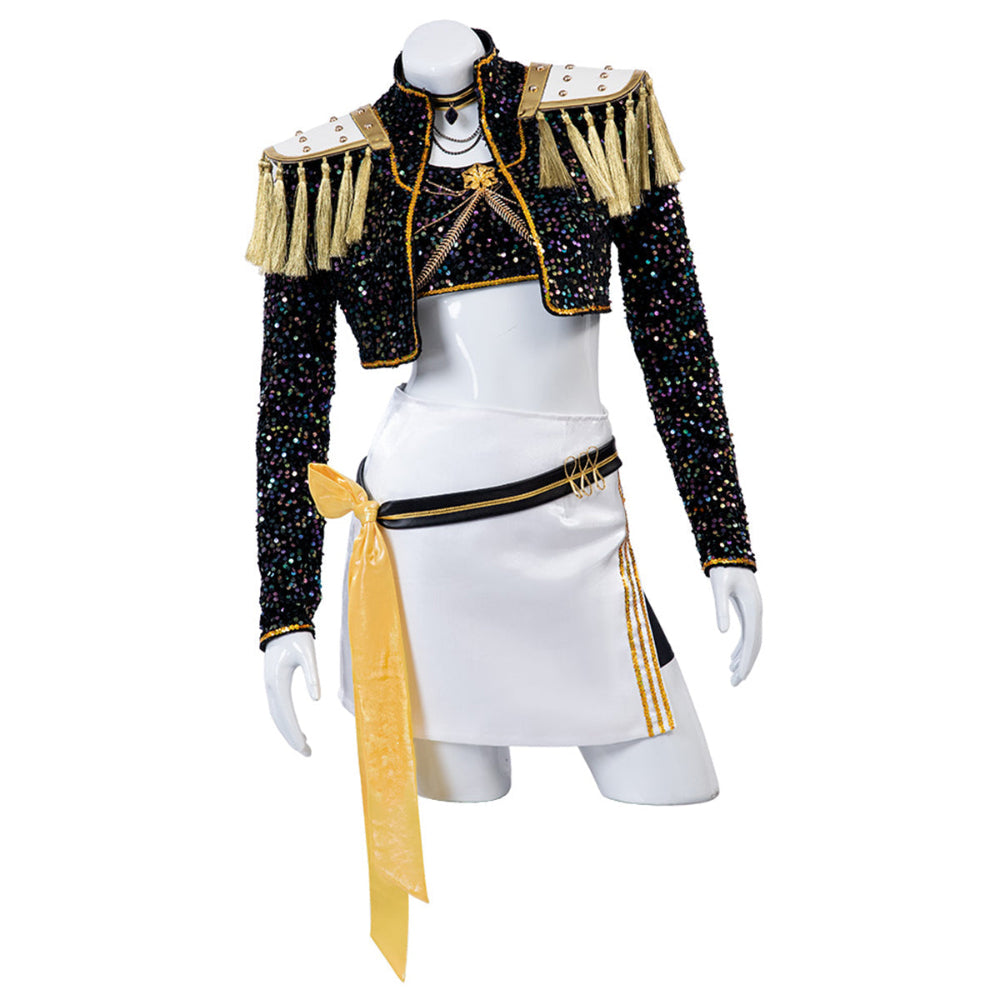 Costum de Halloween Kpop Hunter - costum de scenă negru și auriu pentru tineri