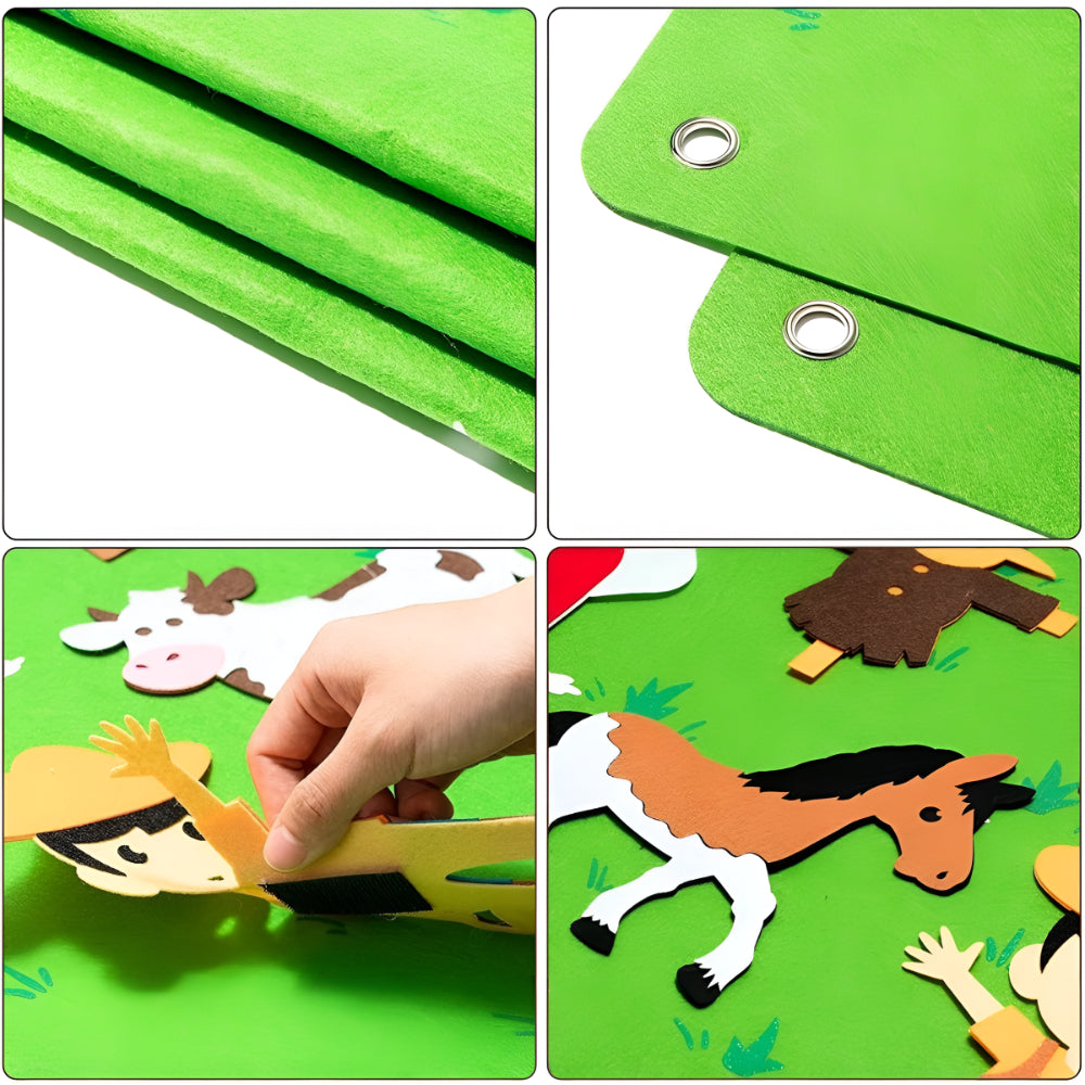 Thick Felt Animal Activity Board — Interactive Shape Set