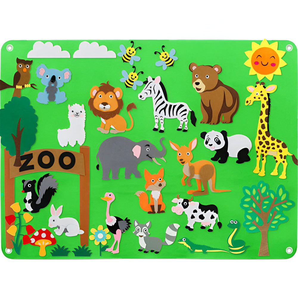 Thick Felt Animal Activity Board — Interactive Shape Set