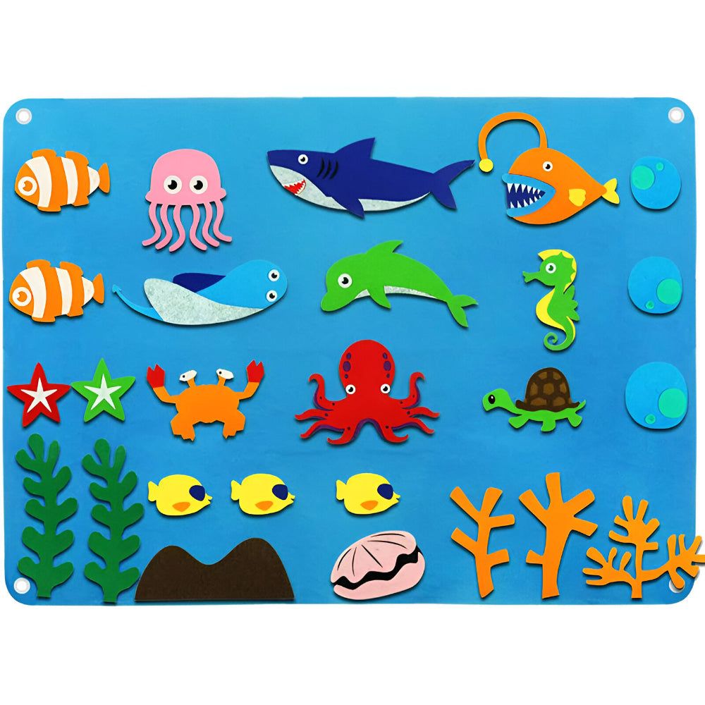 Thick Felt Animal Activity Board — Interactive Shape Set