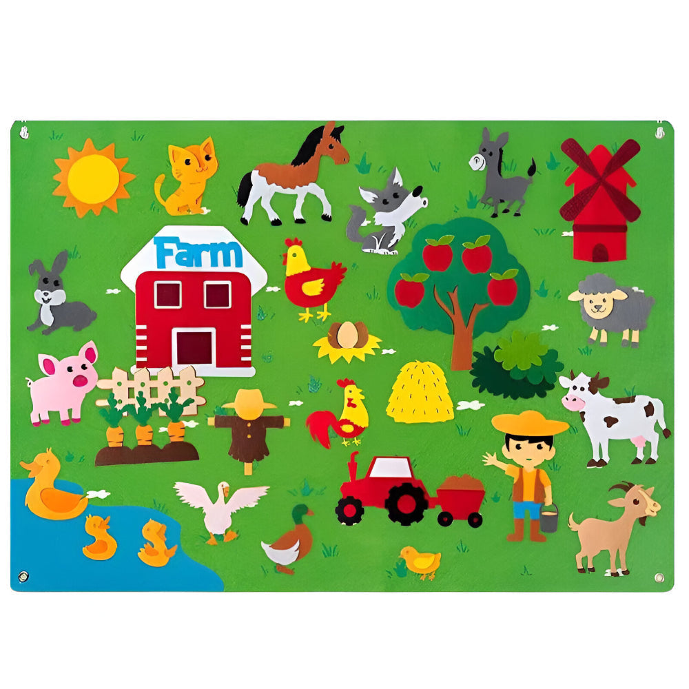 Thick Felt Animal Activity Board — Interactive Shape Set