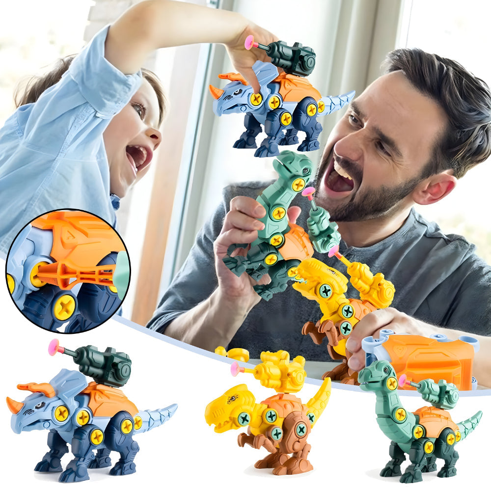 Kit de construcție pentru copii cu dinozaur - set de asamblare cu șurubelniță și unealtă