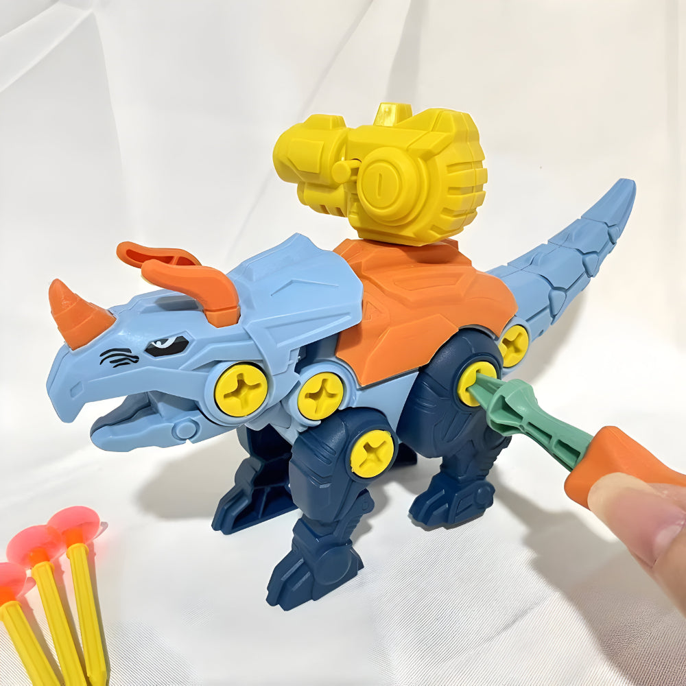 Kit de construcție pentru copii cu dinozaur - set de asamblare cu șurubelniță și unealtă