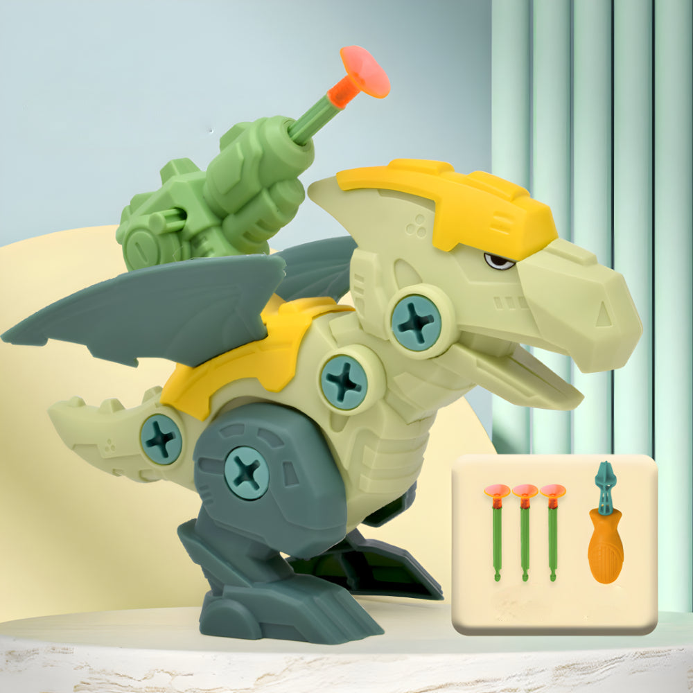 Kit de construcție pentru copii cu dinozaur - set de asamblare cu șurubelniță și unealtă