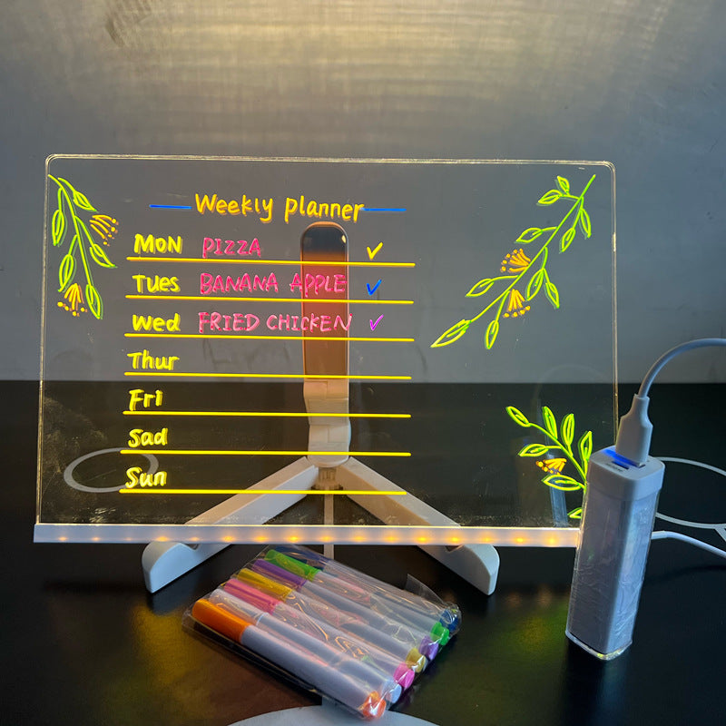 Planșă de desen luminoasă cu LED, alimentată prin USB, pentru copii