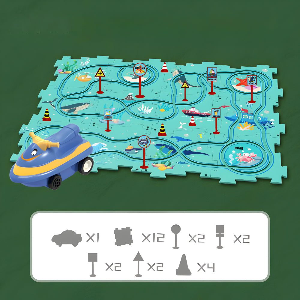 Modular Plastic Toy Car Race Track Set