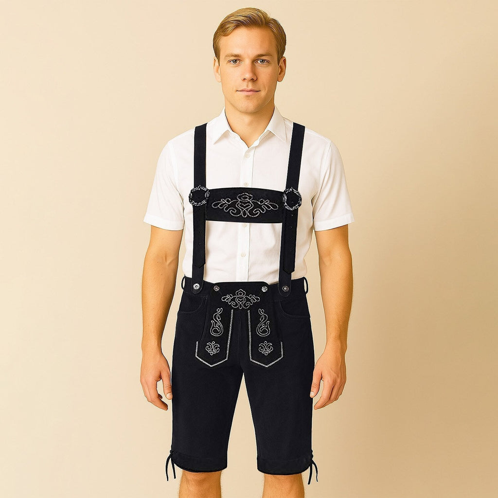 Alpenjunge broderede lædershorts til mænd til Oktoberfest