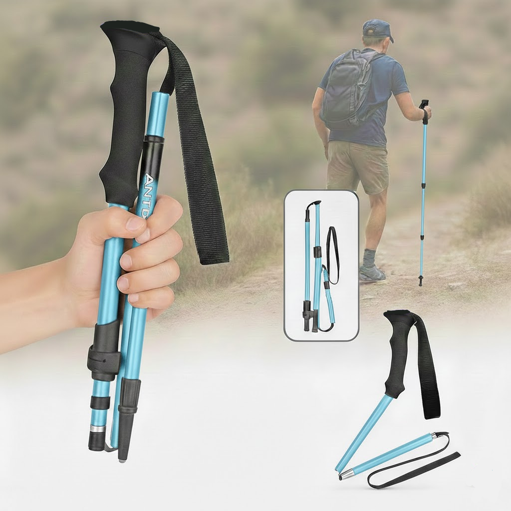 Aluminum Folding Hiking Poles – Adjustable Height, Lightweight