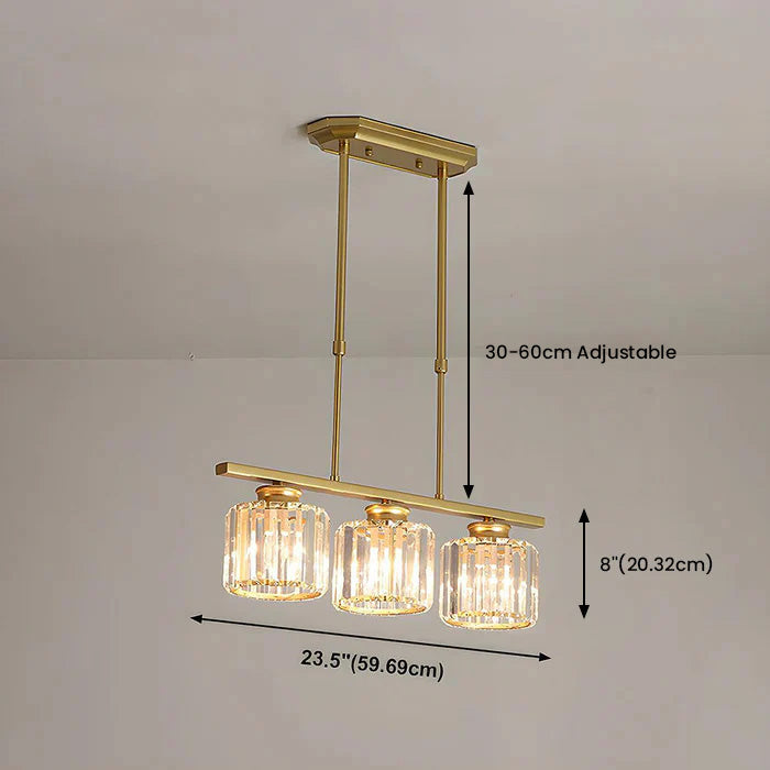 Artesso Art Deco Pendant Lamp — Glass Shades, Adjustable Height