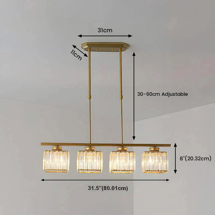 Artesso Art Deco Pendant Lamp — Glass Shades, Adjustable Height