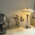 Retro Glass Table Lamp — Brass Base, Classic Design