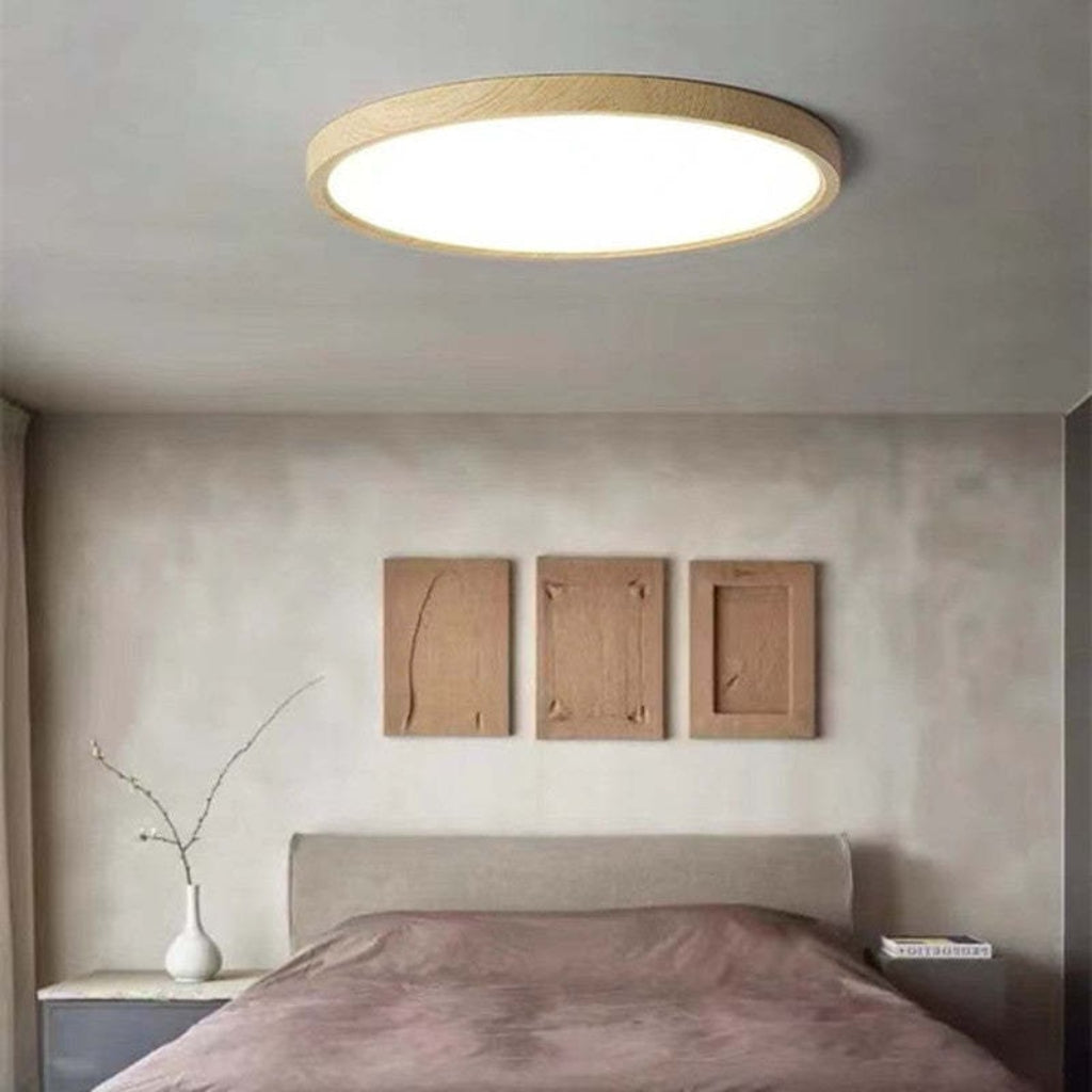 Rund LED-taklampe i metall — moderne utenpåliggende design