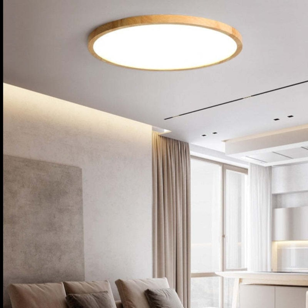 Rund LED-taklampe i metall — moderne utenpåliggende design