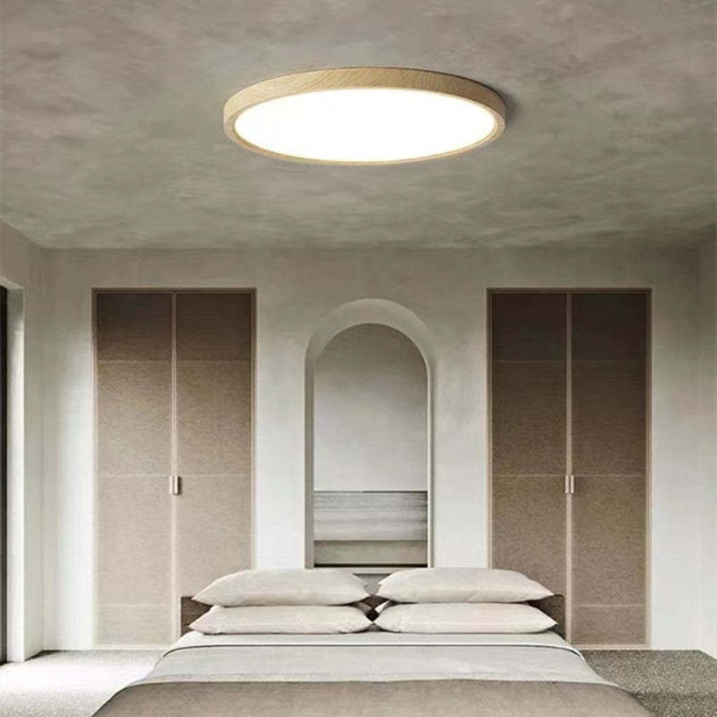 Rund LED-taklampe i metall — moderne utenpåliggende design