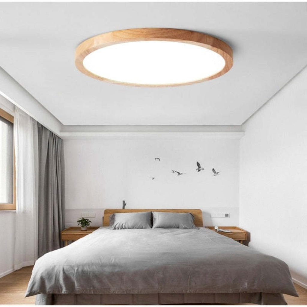 Rund LED-taklampe i metall — moderne utenpåliggende design