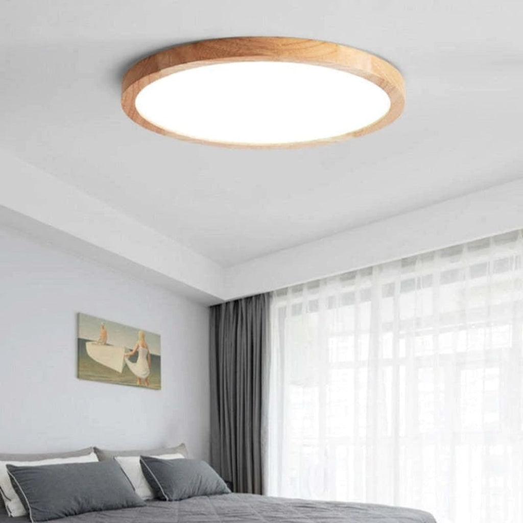 Rund LED-taklampe i metall — moderne utenpåliggende design