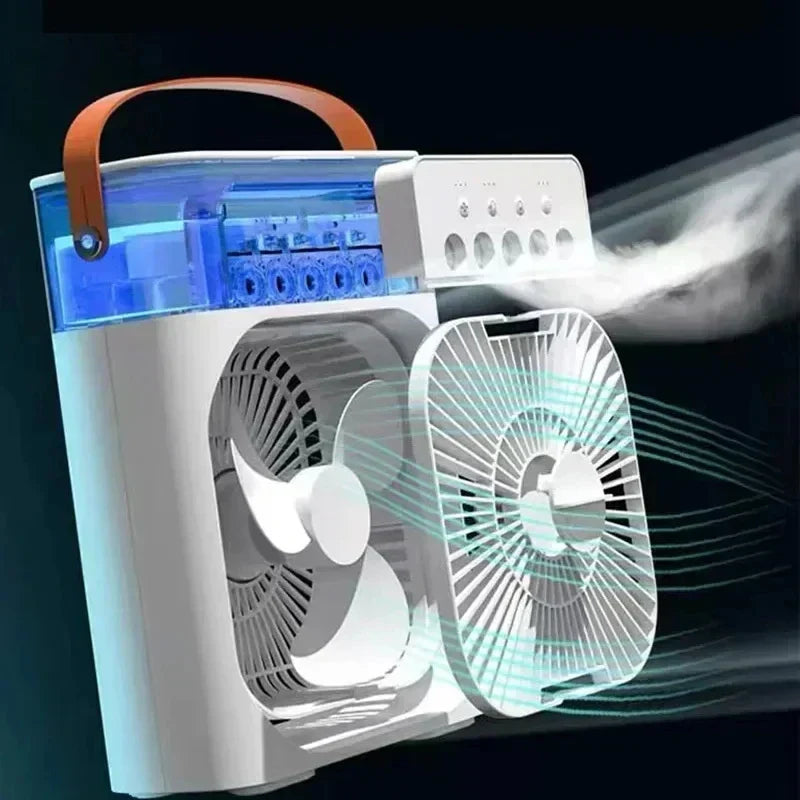 USB卓上ファン – コンパクト空気冷却器、水タンク一体型