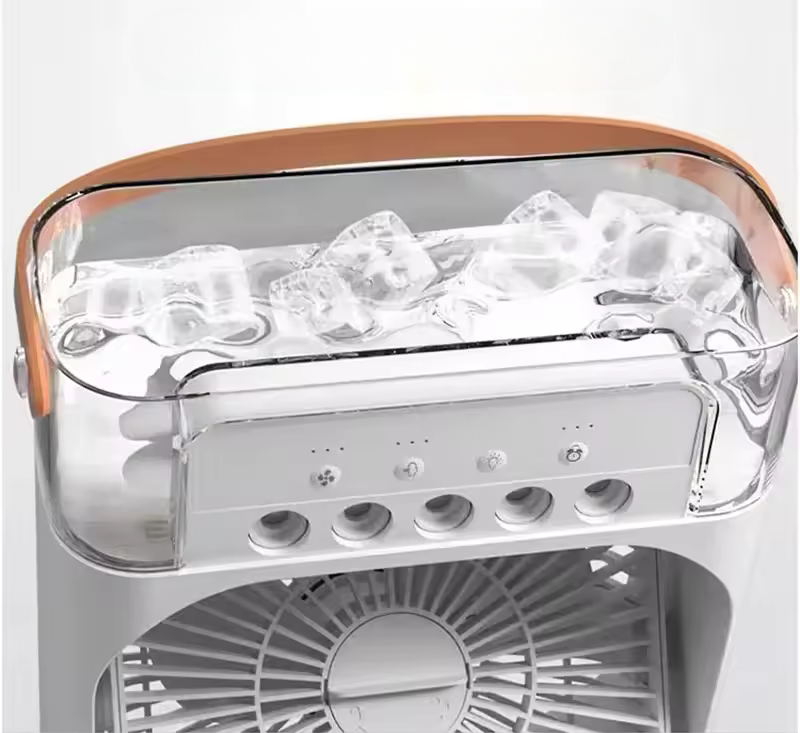 USB卓上ファン – コンパクト空気冷却器、水タンク一体型