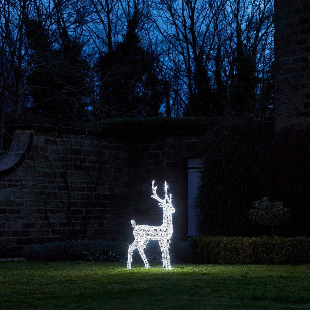 1,2 m akryl-LED-rensdyrfigur - koldhvid belysning