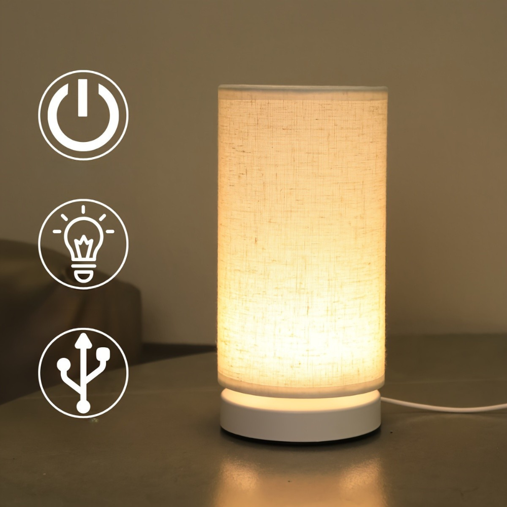 Modern Plastic Table Lamp — USB Powered Direct Connection, Upward Beam Design