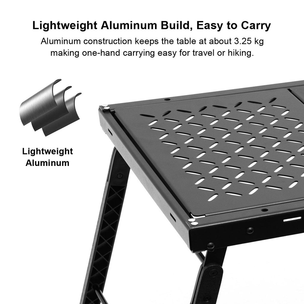 Tragbarer Aluminium-Campingtisch – leicht und zusammenklappbar – Esilora
